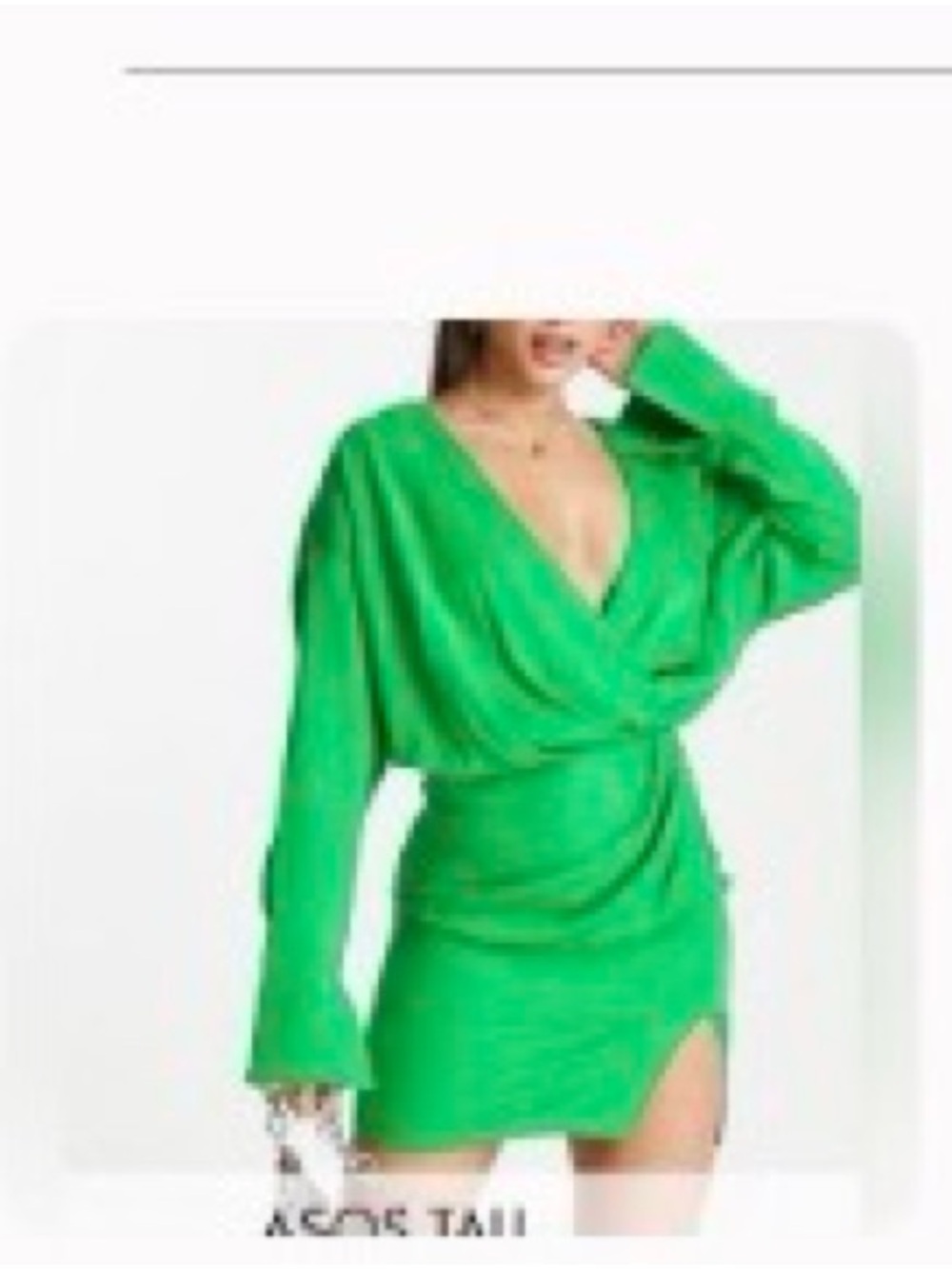 ASOS Bright Green Faux Wrap Dress